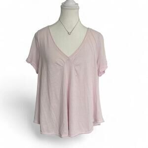 We The Free Free People Pink Baby Doll Cotton Oversized XS Casual Going Out Top